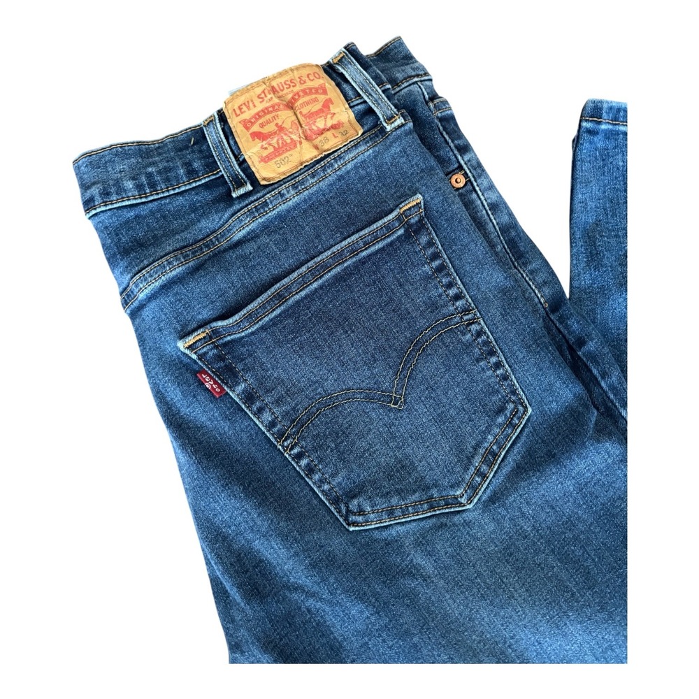 Levis 502 Regular Taper Mens Blue Denim Jeans 38x32 Medium Wash 29507-0053